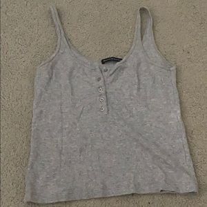 Grey button tank top
